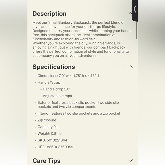 Vera Bradley Small Banbury Backpack Meadow Bouquet in Premium Cotton like new - Picture 12 of 15